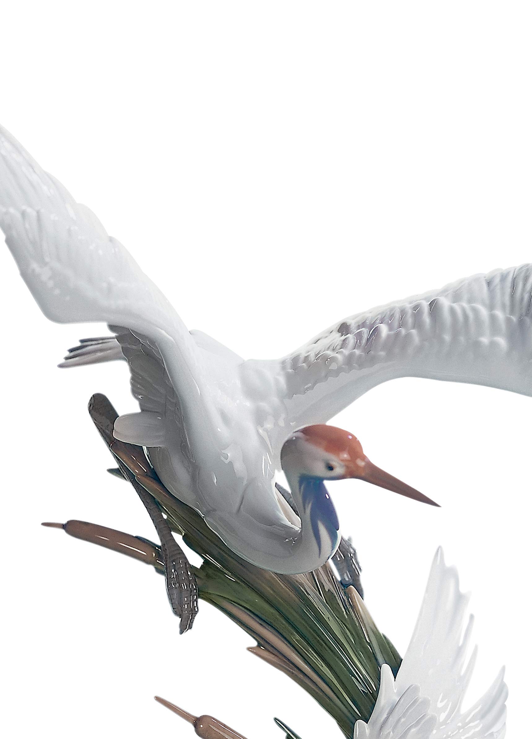 Lladró Alta Porcellana Gru scultura porcellana uccello fatta a mano