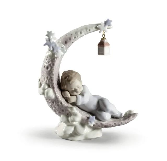Lladró Sognando La Luna figurina bambino porcellana