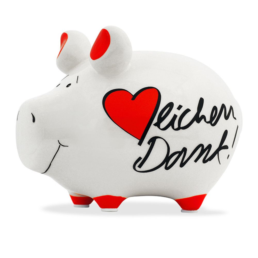 Sparschwein Company Herzlichen Dank Salvadanaio piccolo bianco