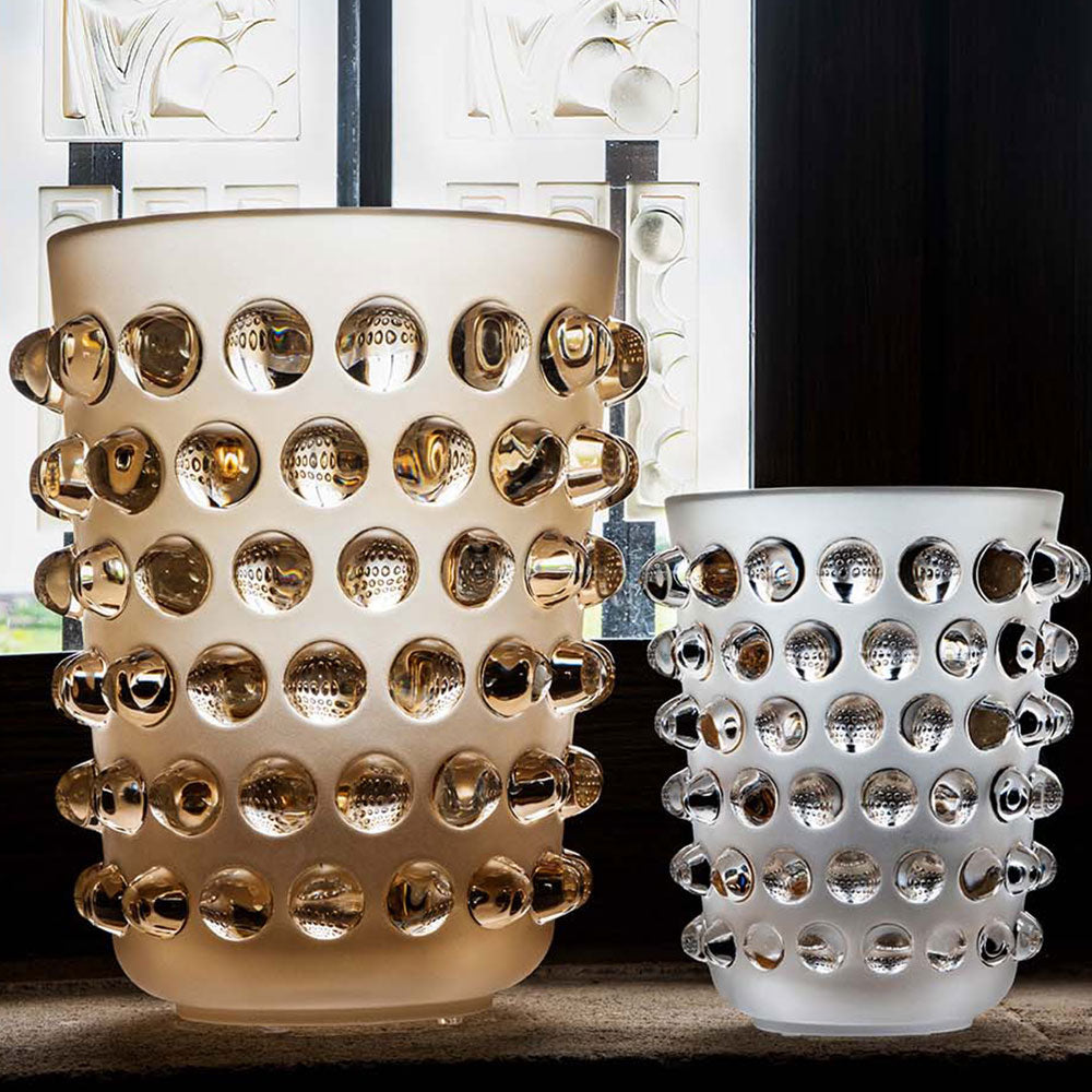 René Lalique Mossi Vaso XXL Cristallo Oro