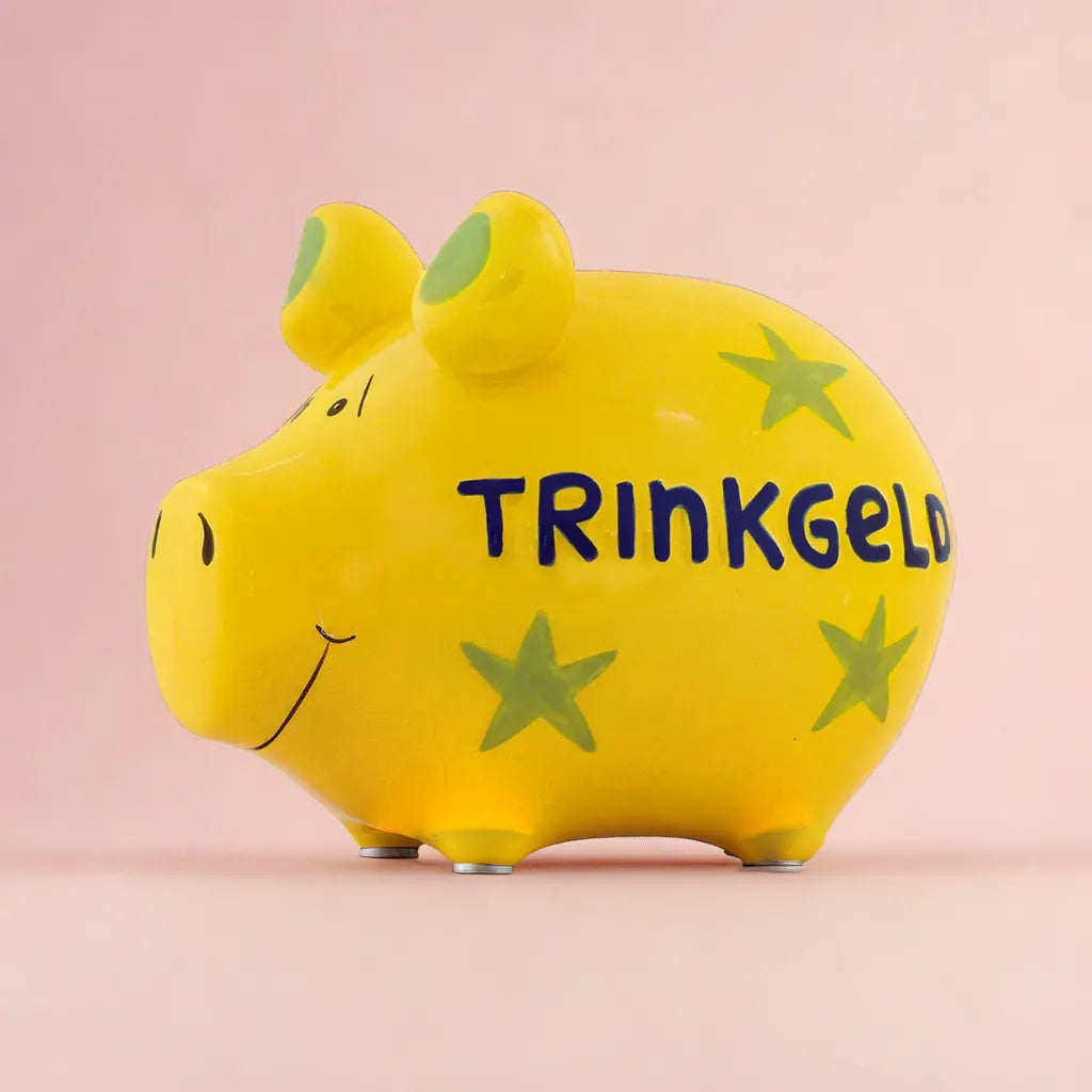 Sparschwein Company Trinkgeld salvadanaio maiale piccolo giallo