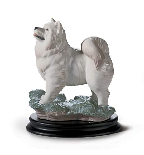 Lladró Sculture Cane figurina porcellana bianco grigio