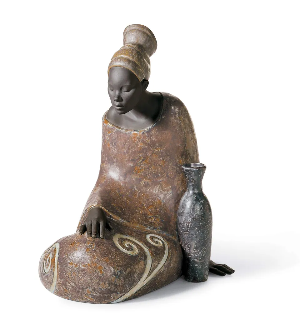 Lladró Sculture Donna Africana figurina gres opaco 26 cm
