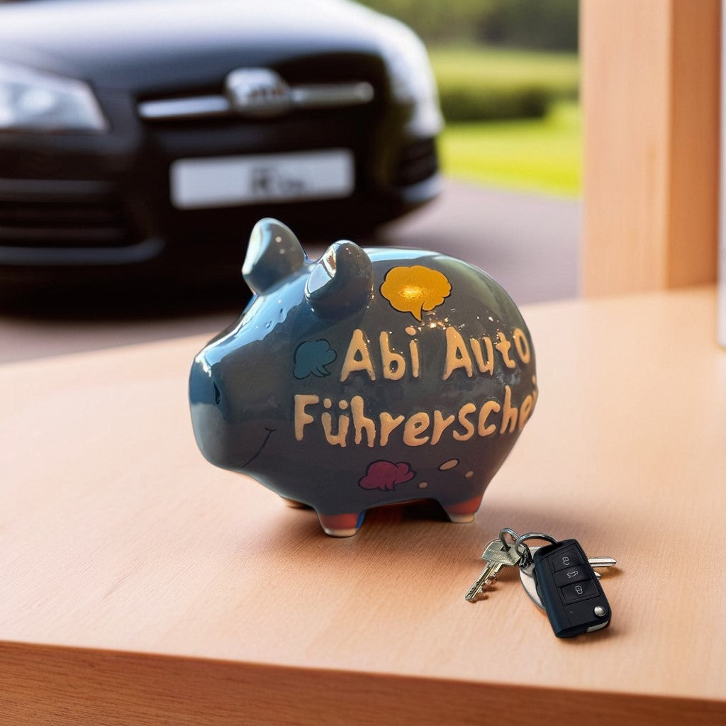 Sparschwein Company Kleinschweine Abi Auto salvadanaio ceramica 12,5 cm