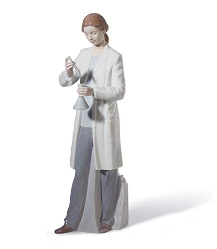 Lladró Sculture Donna nel Laboratorio Figurina Scienziata