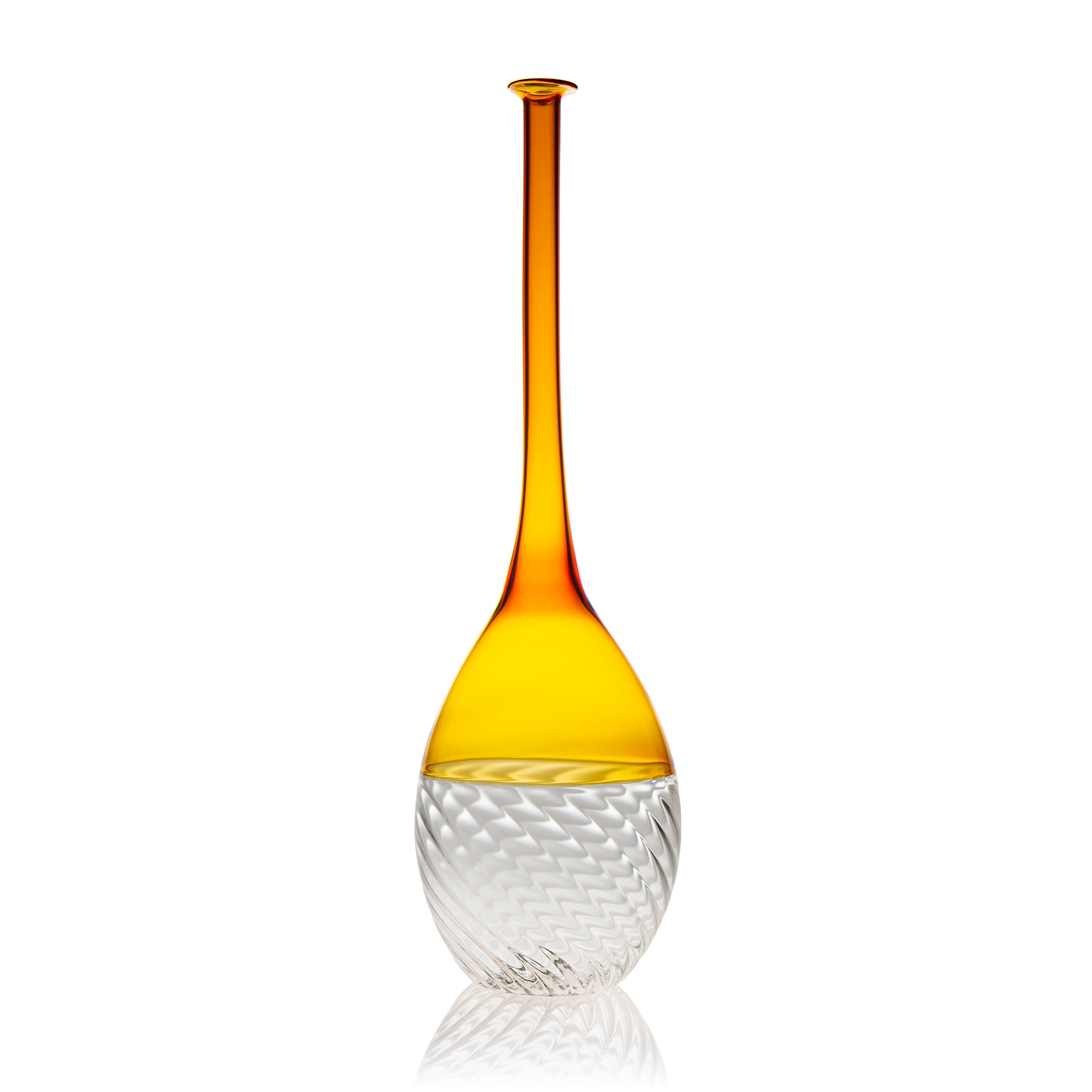Vaporetto Diva vaso Murano vetro rigadin sfaccettato 30 cm