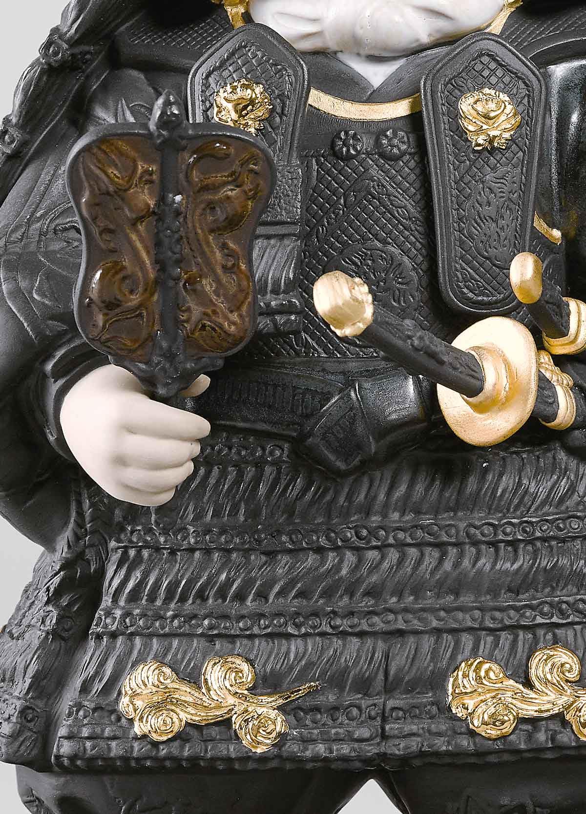 Lladró Sculture Bambino Samurai figurina lustro oro