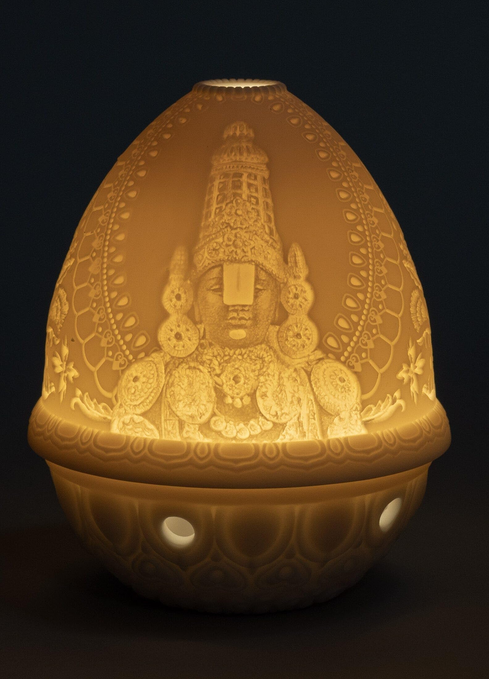 Lladró Lord Balaji Litofania Porcellana LED Ricaricabile