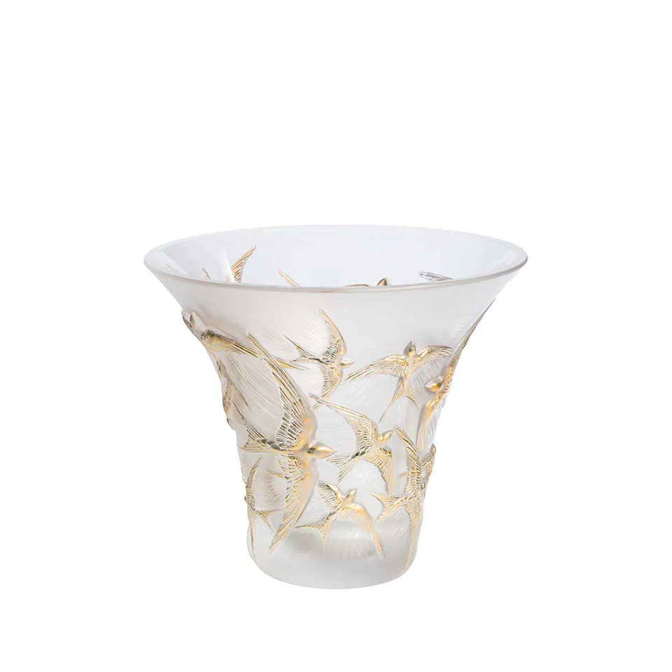 Lalique Hirondelles vaso svasato cristallo One Size