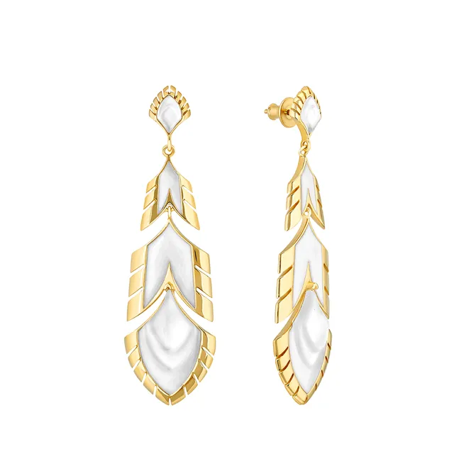 Lalique Paon orecchini ottone oro cristallo taglia L