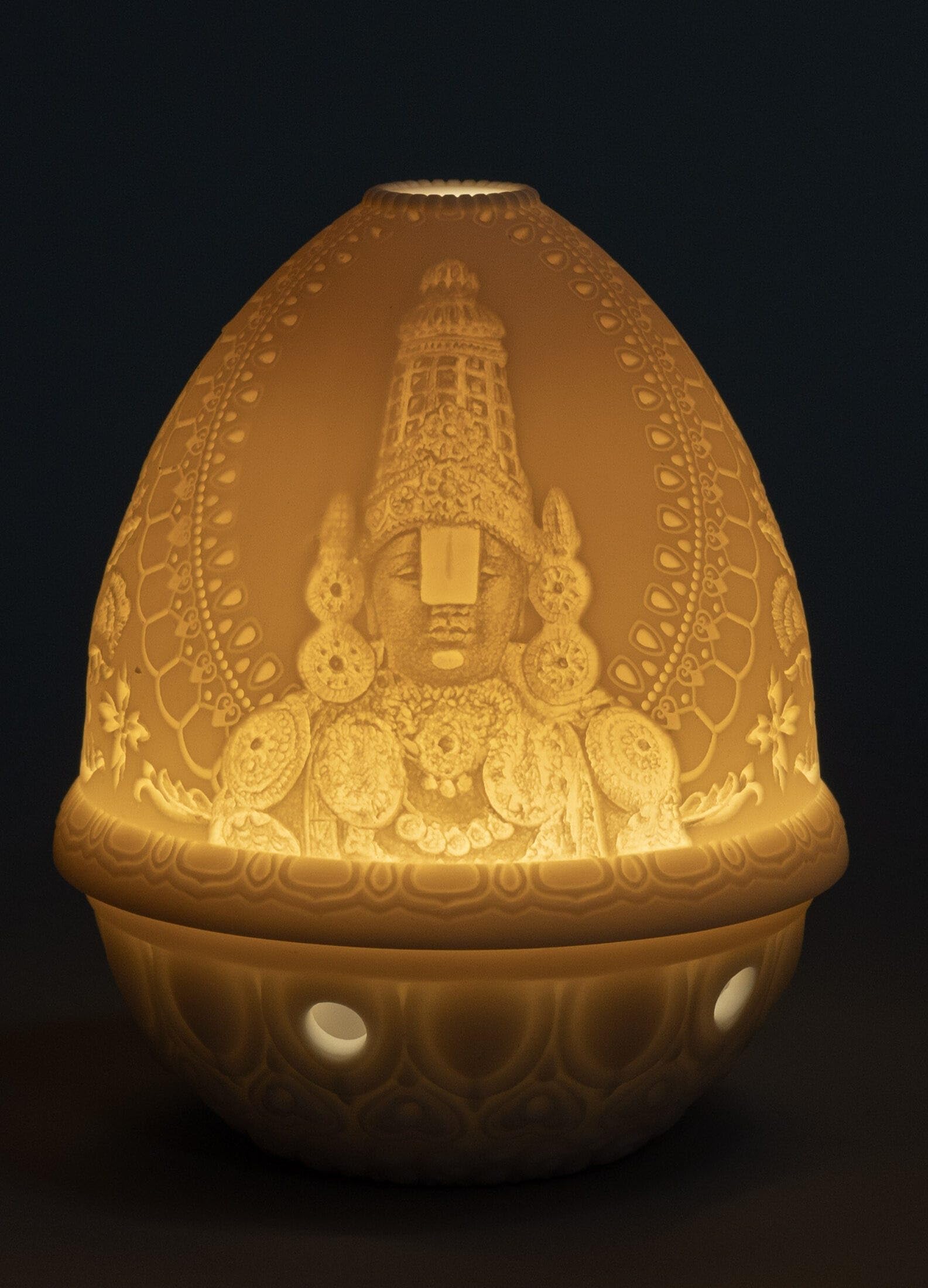 Lladró Lord Balaji litofania in porcellana luce decorativa