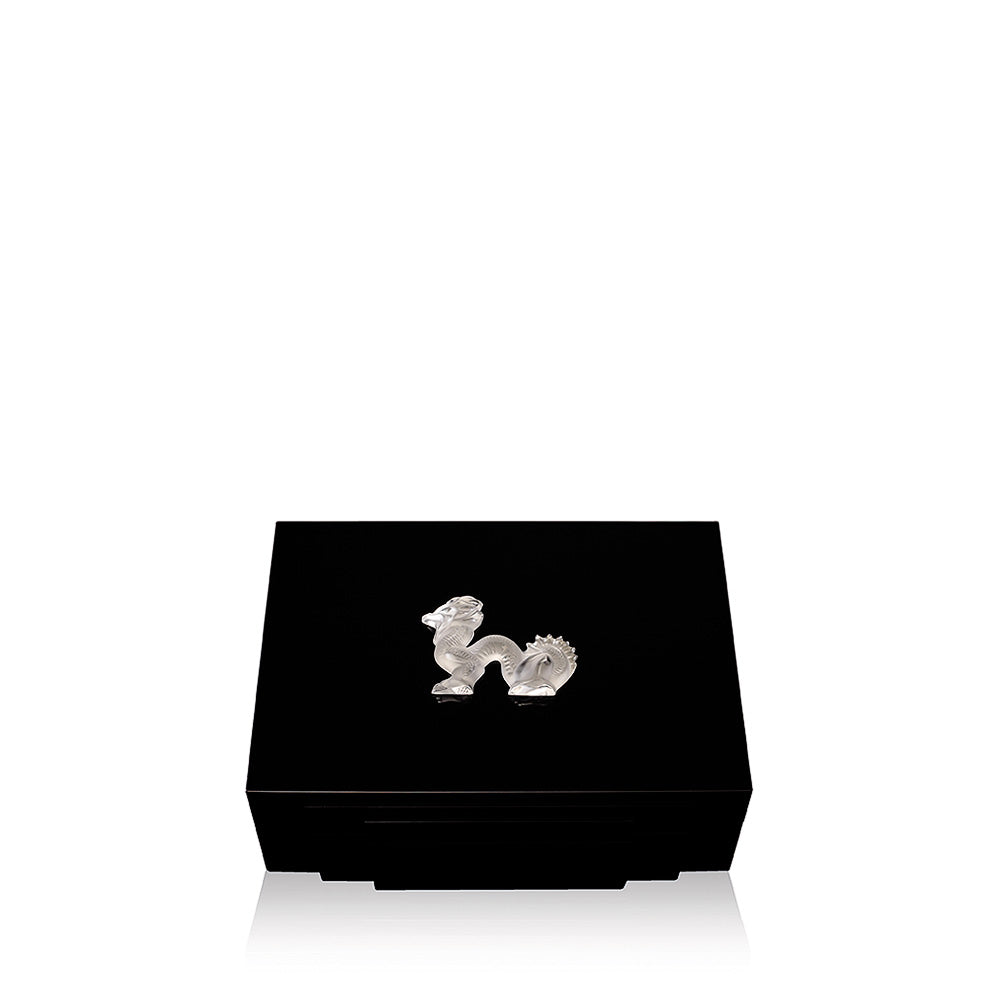 Lalique Dragon Scatola Portasigari Cristallo Nera S