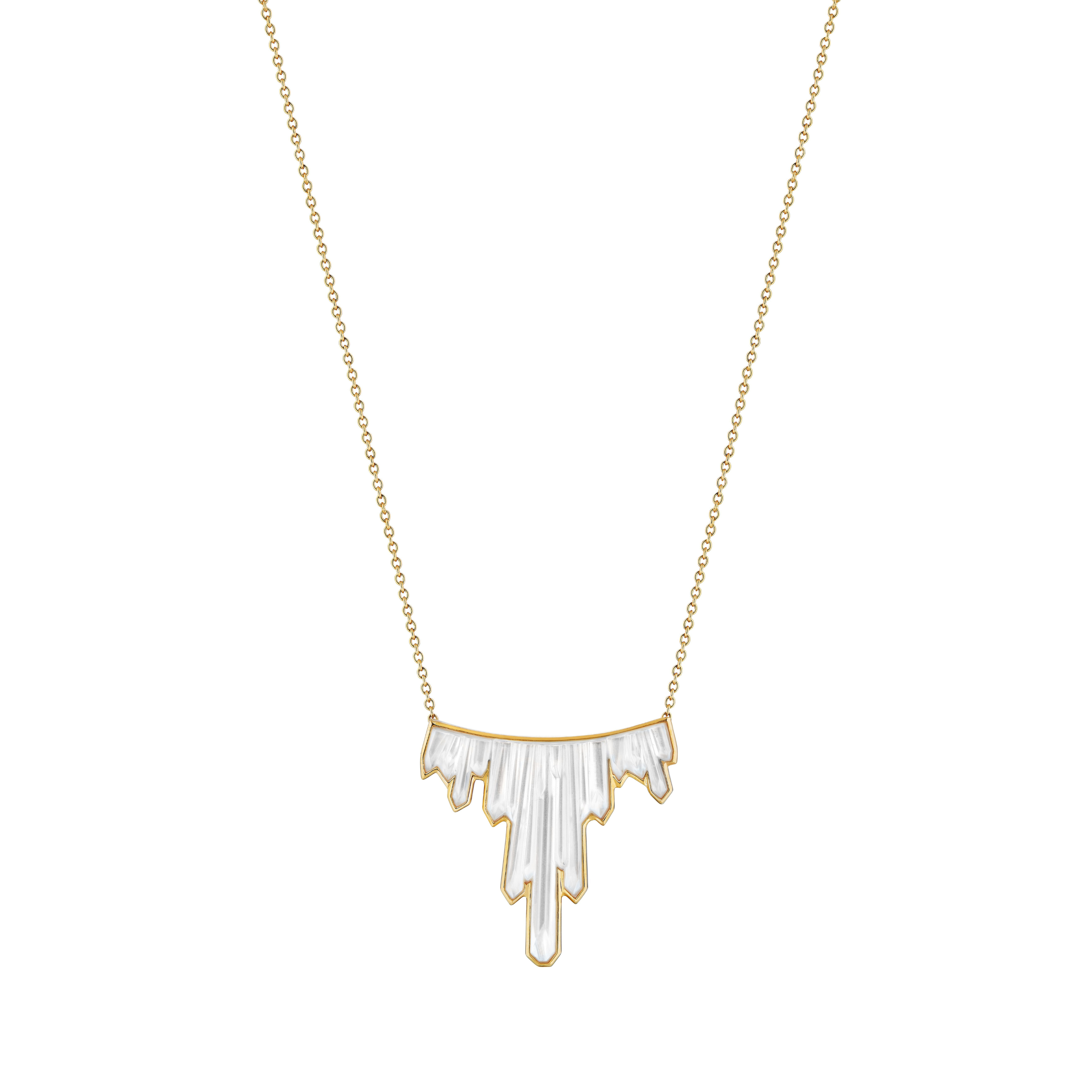 Lalique Terramineral collana 3 cristalli placcato oro