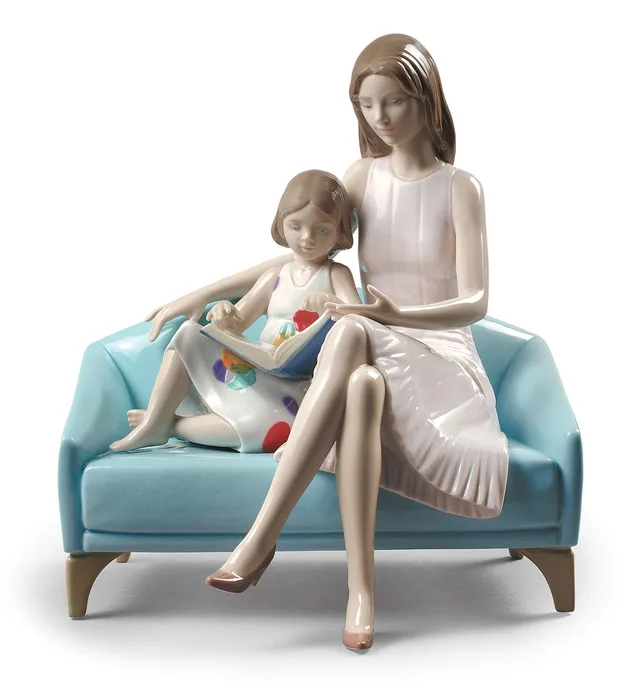 Lladró Sculture Momento Lettura statua madre porcellana