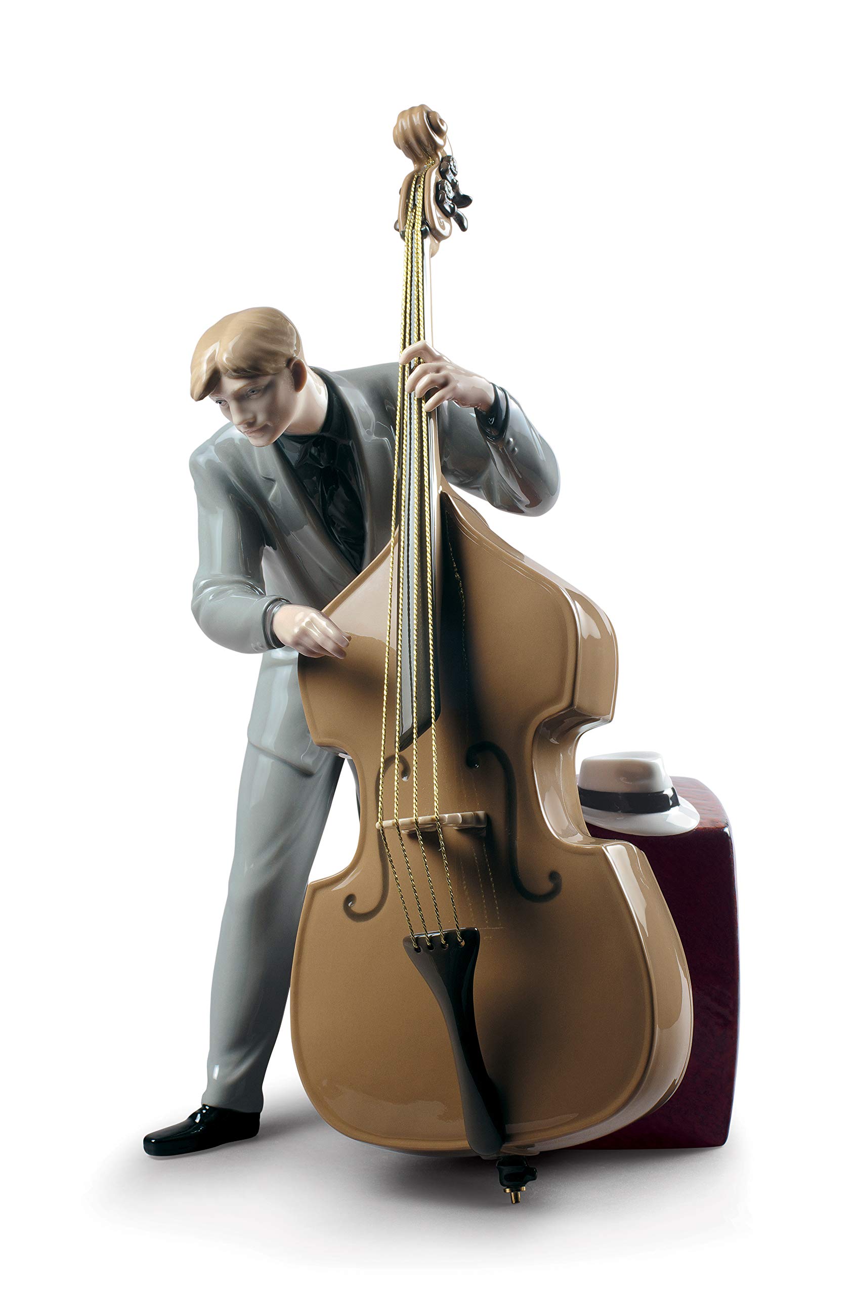 Lladró Contrabbassista Jazz scultura porcellana