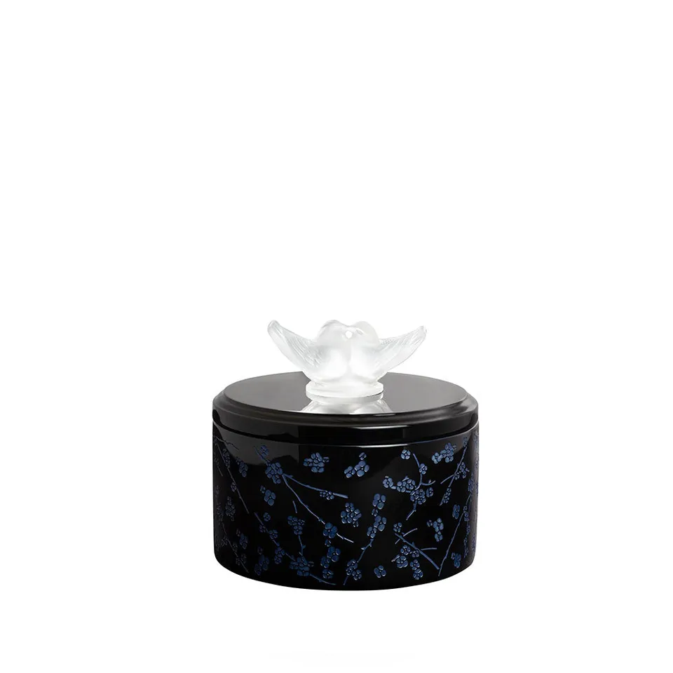 Lalique Fleurs de Cerisier Scatola Legno Media Nero Blu