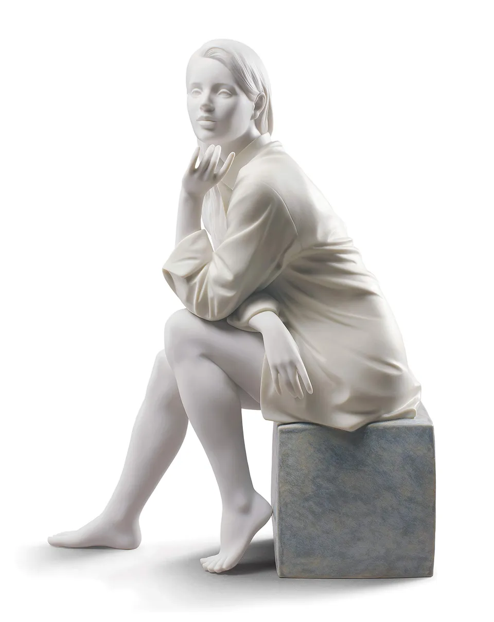 Lladró Un Momento di Tranquillità figurina donna porcellana