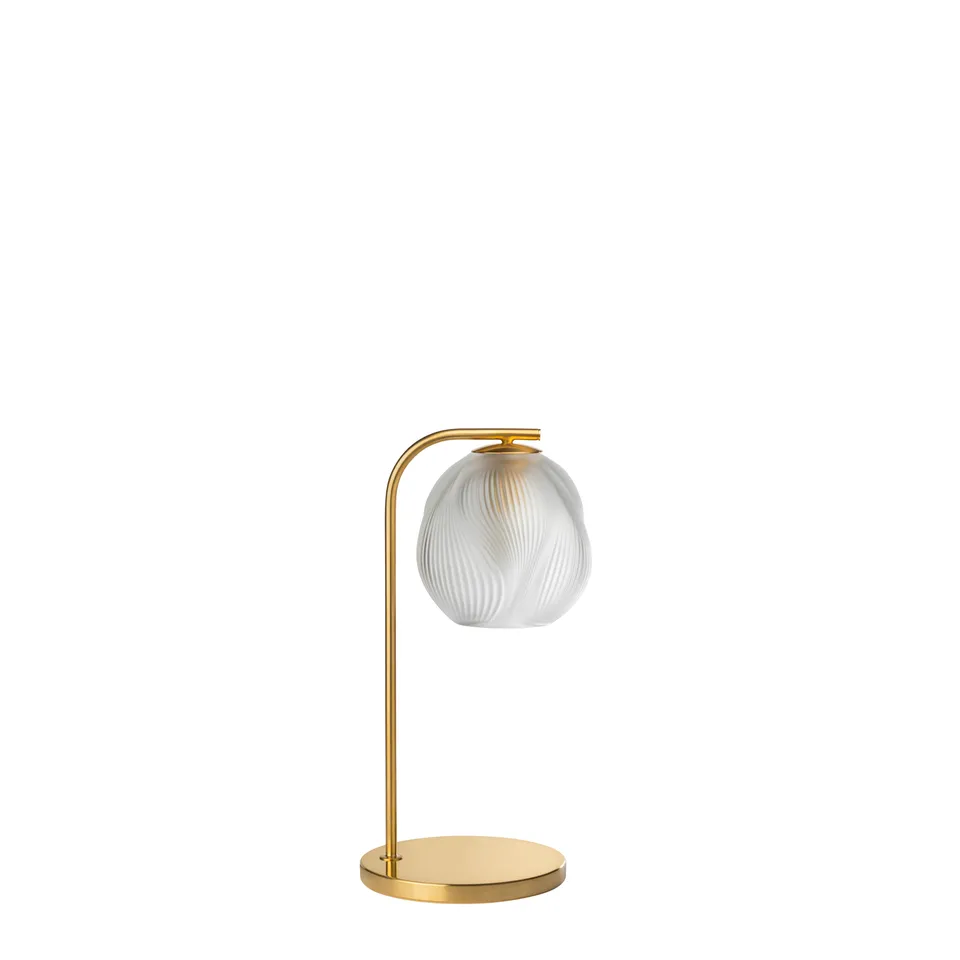 René Lalique Alizé lampada da tavolo cristallo oro satinato