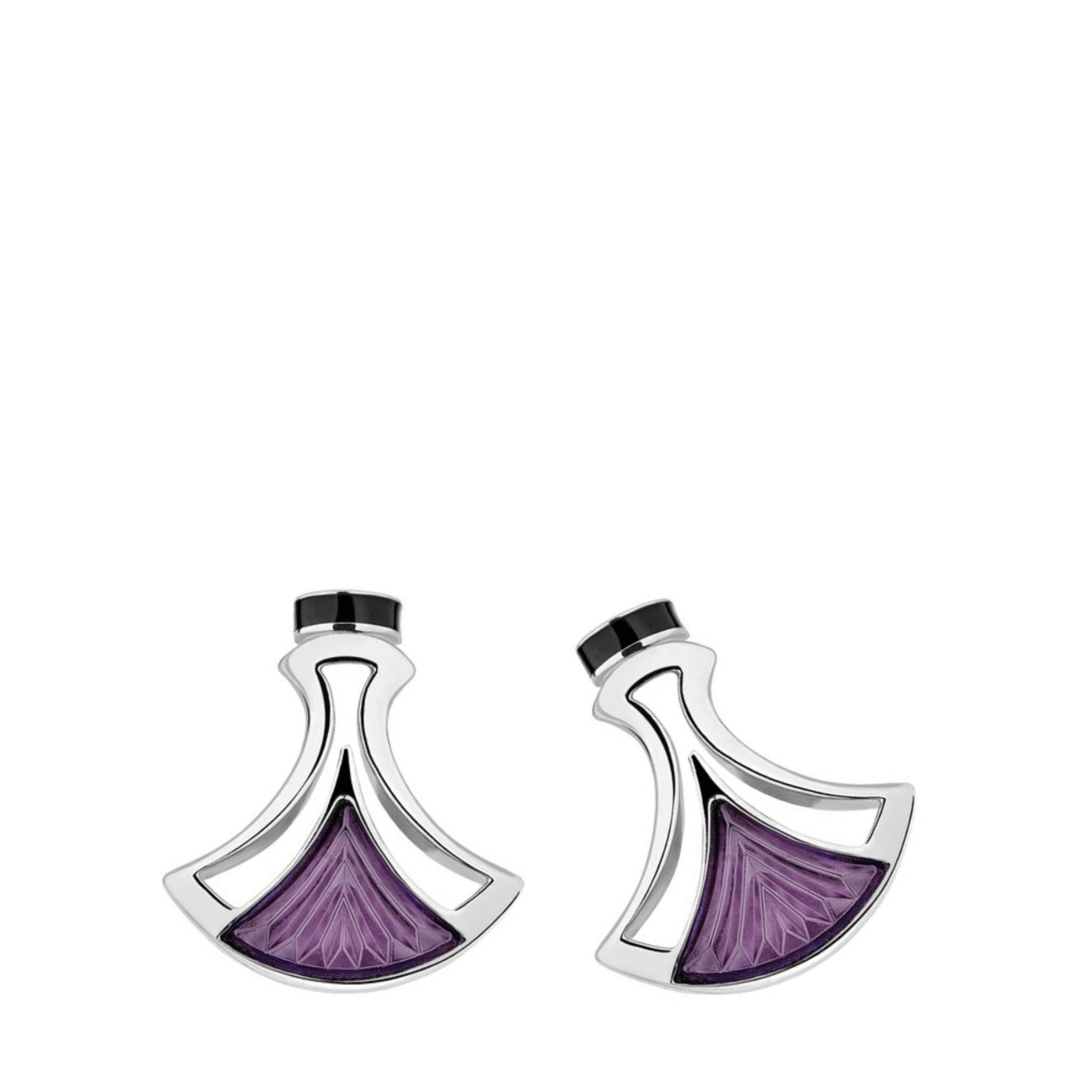 René Lalique Larcade orecchini lobo argento cristallo viola
