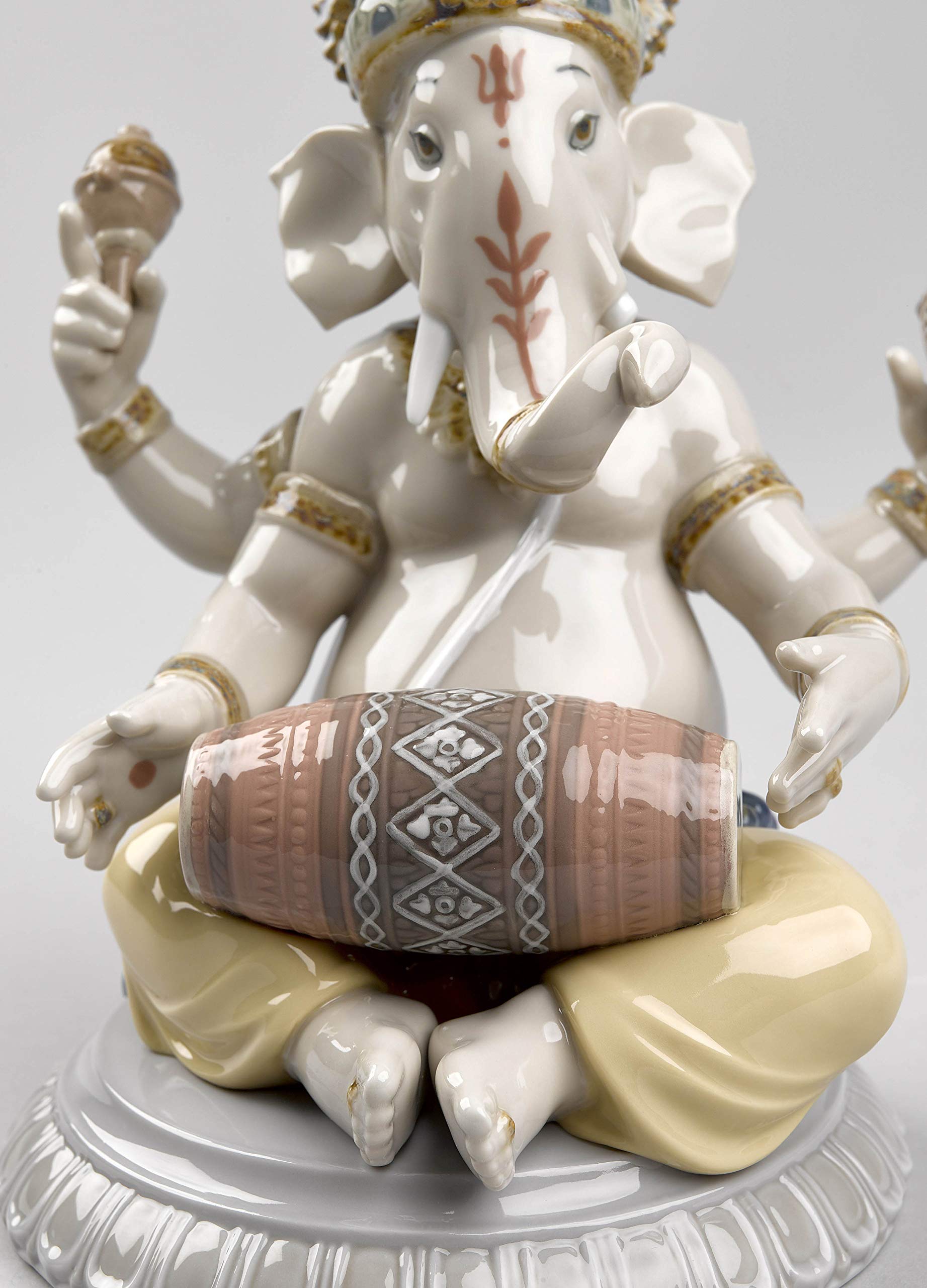 Lladró Sculture Ganesha con Mridangam statuetta porcellana