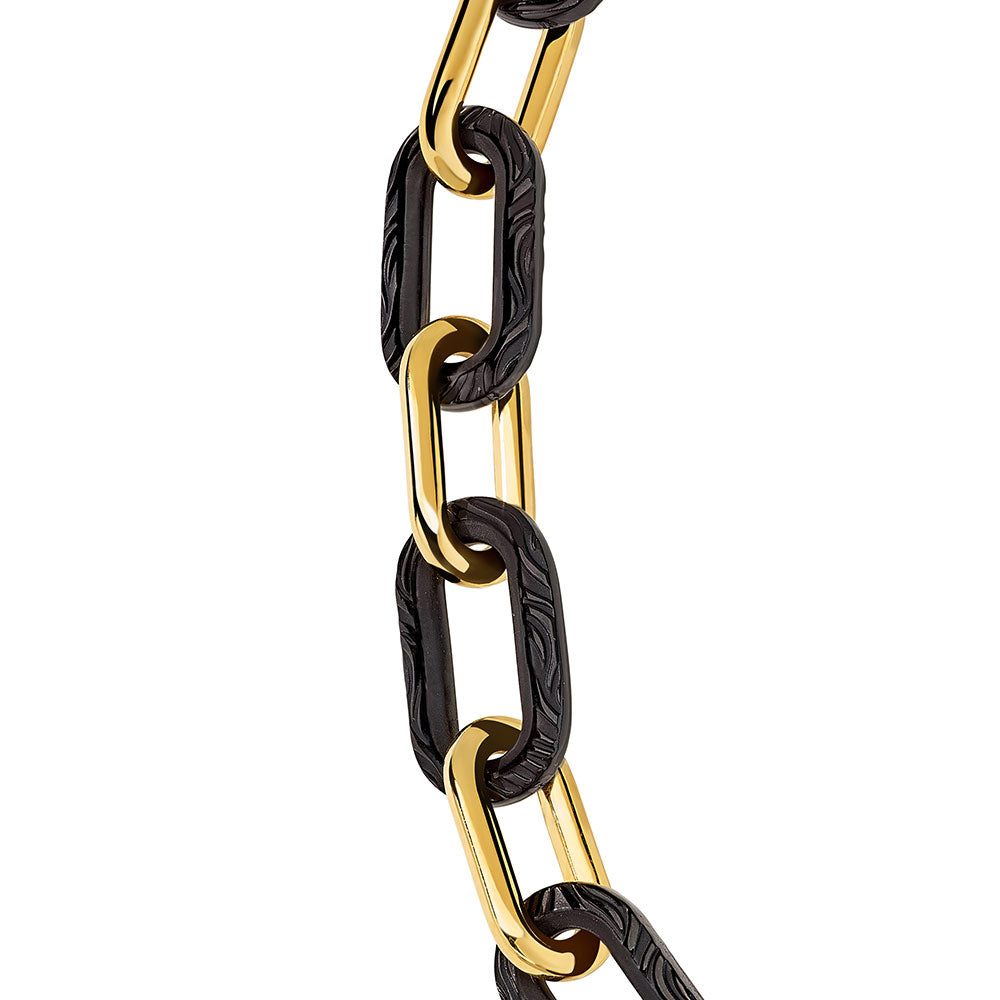 Lalique Empreinte Animale collana oro 12 cristalli neri