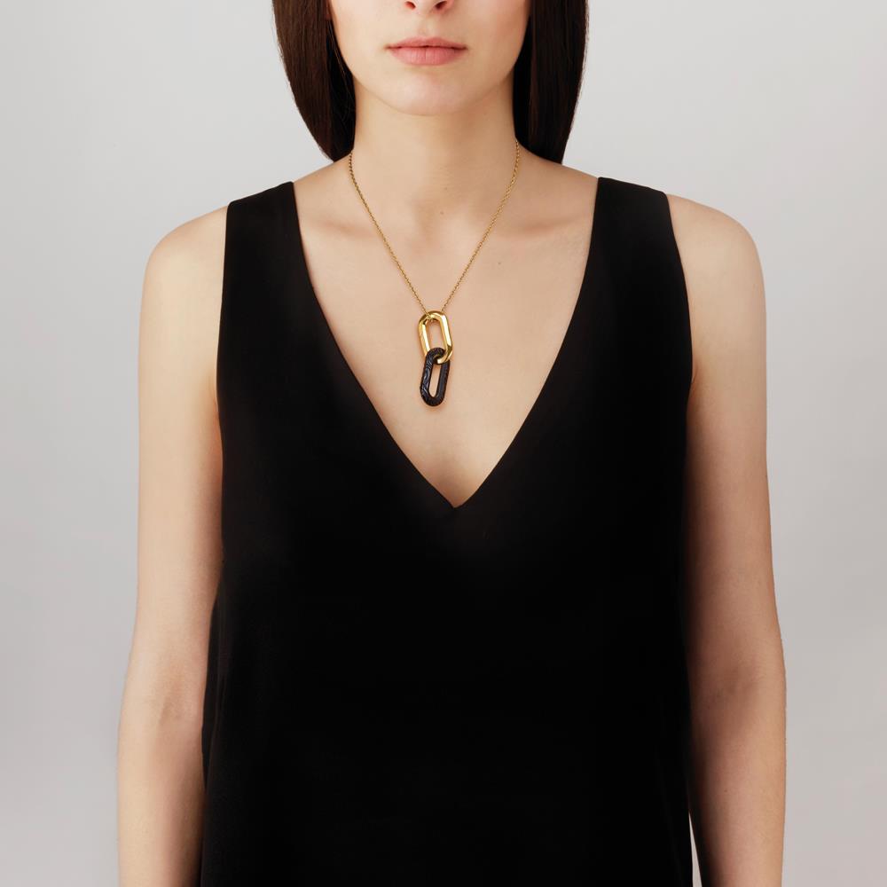 Lalique Empreinte Animale pendente nero oro 18K