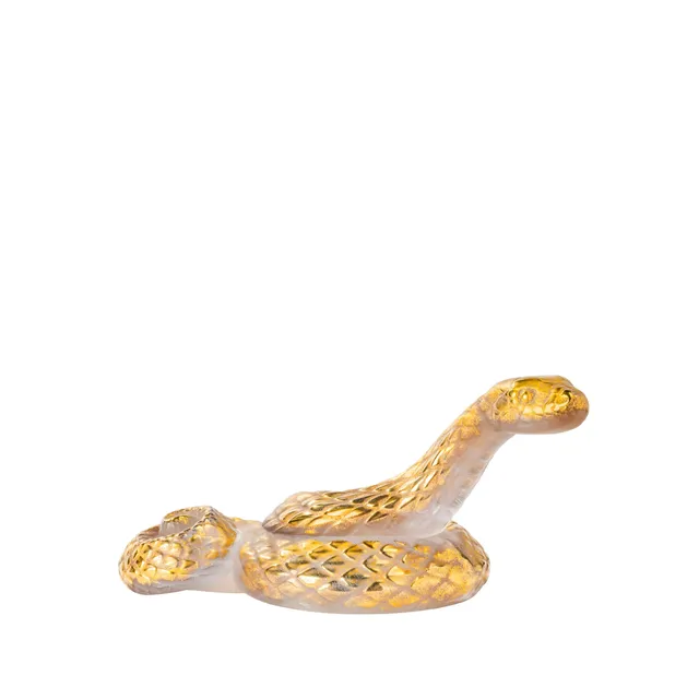 Lalique Snake scultura serpente cristallo oro