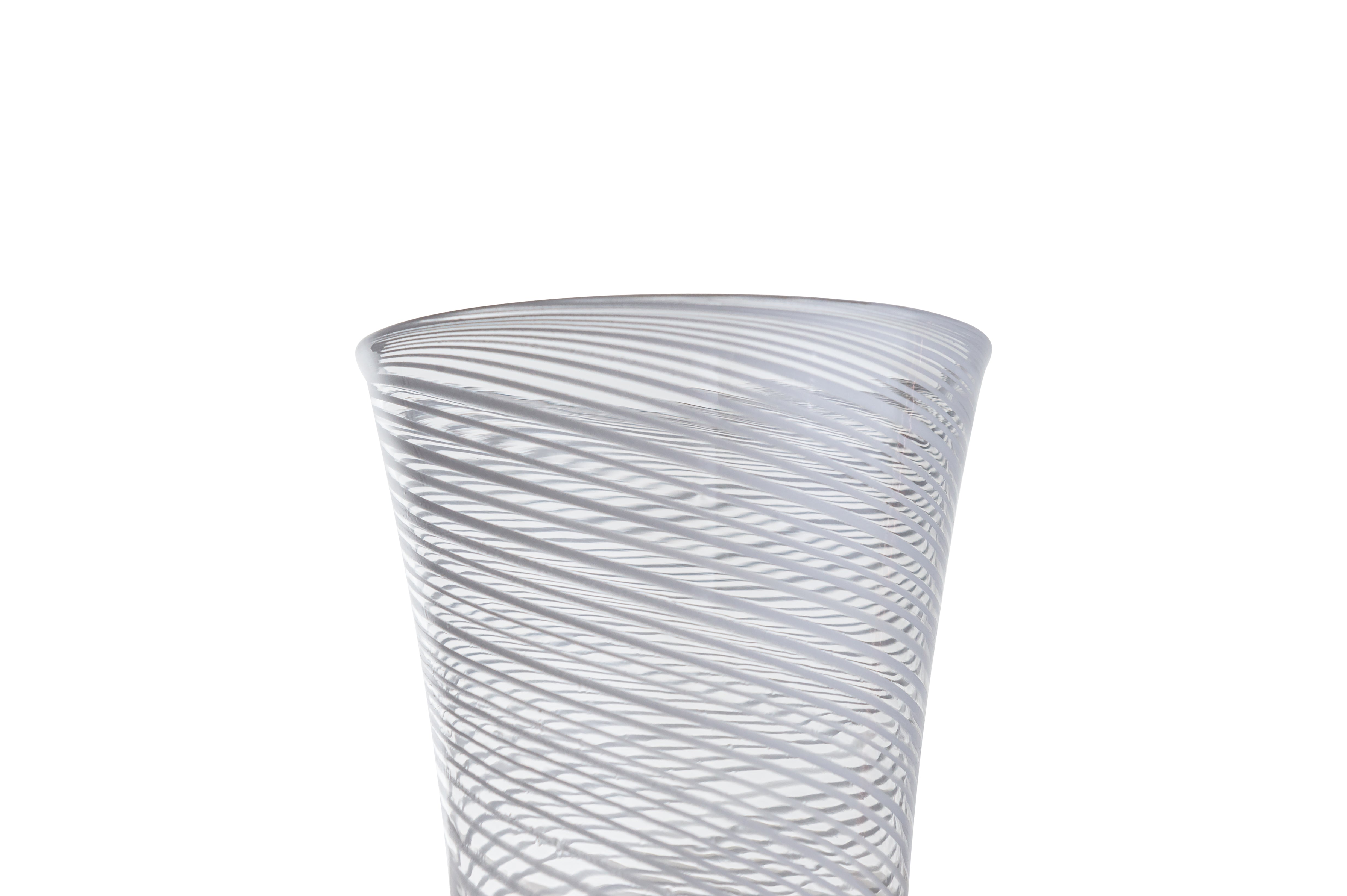 Vaporetto Doge White bicchiere vetro Murano 10 cm reticello