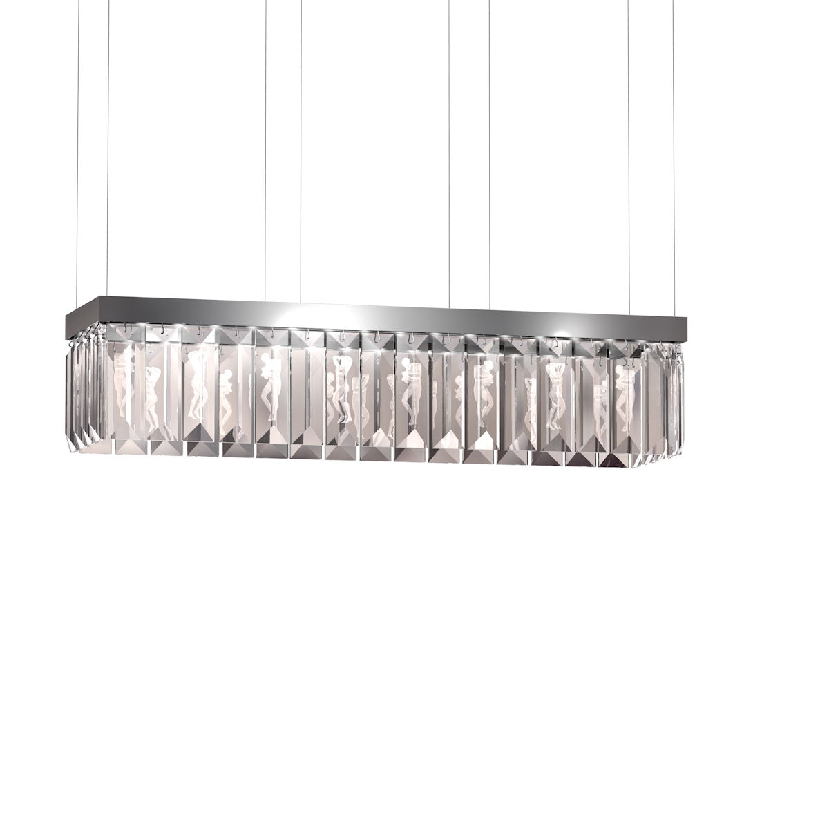 Lalique Serene 40 Prismi Lampadario Rettangolare Cristallo