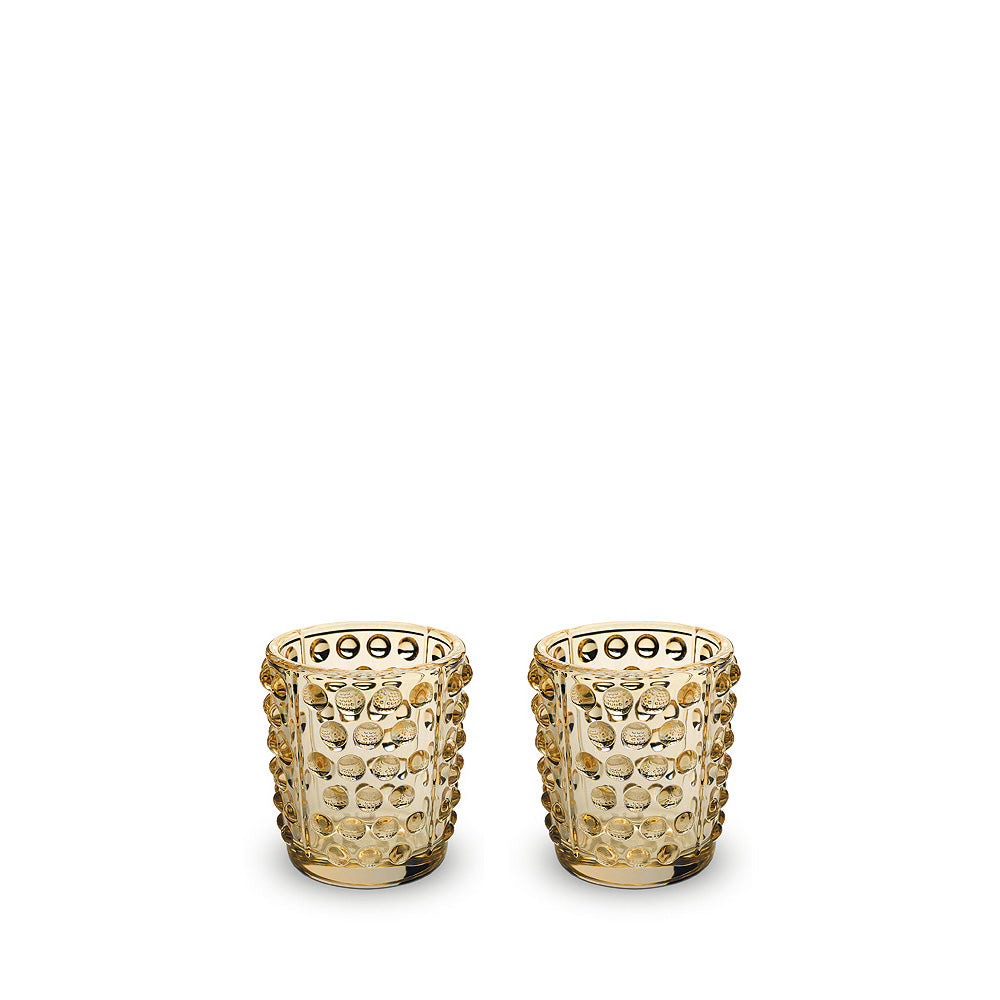 René Lalique Mossi Set 2 Portacandele Cristallo Oro