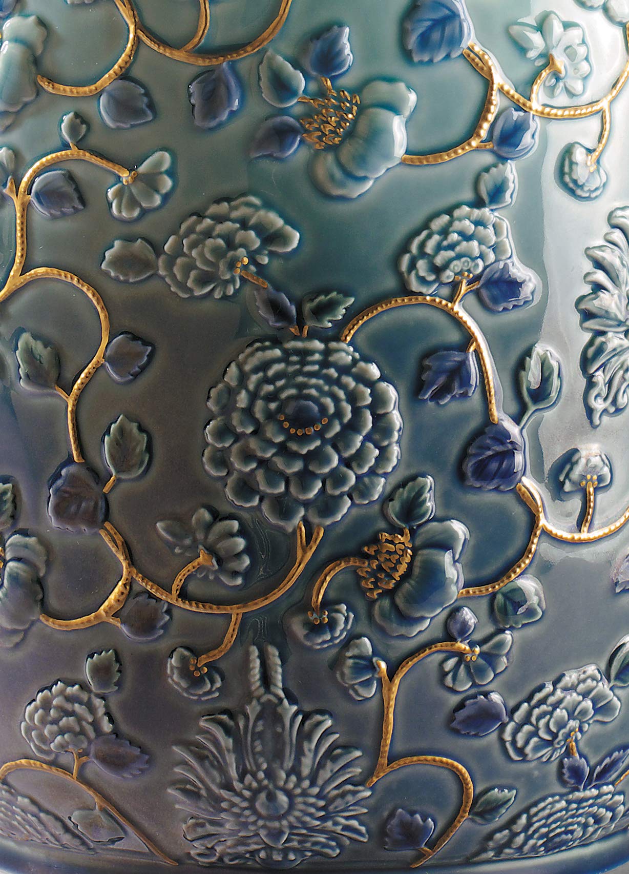 Lladró Accessori Vaso Peonie vaso lustro oro porcellana