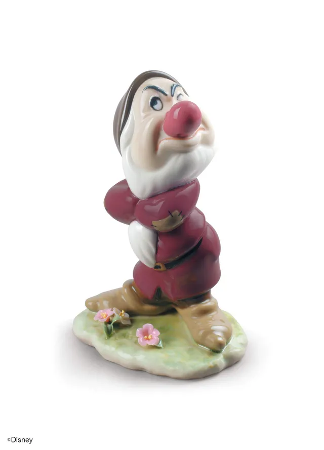 Lladró Disney Brontolo statua porcellana nanetto Biancaneve