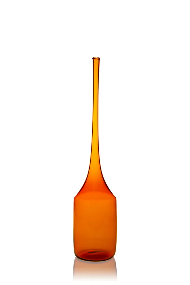 Vaporetto Essenza vaso vetro Murano arancione H 30 cm