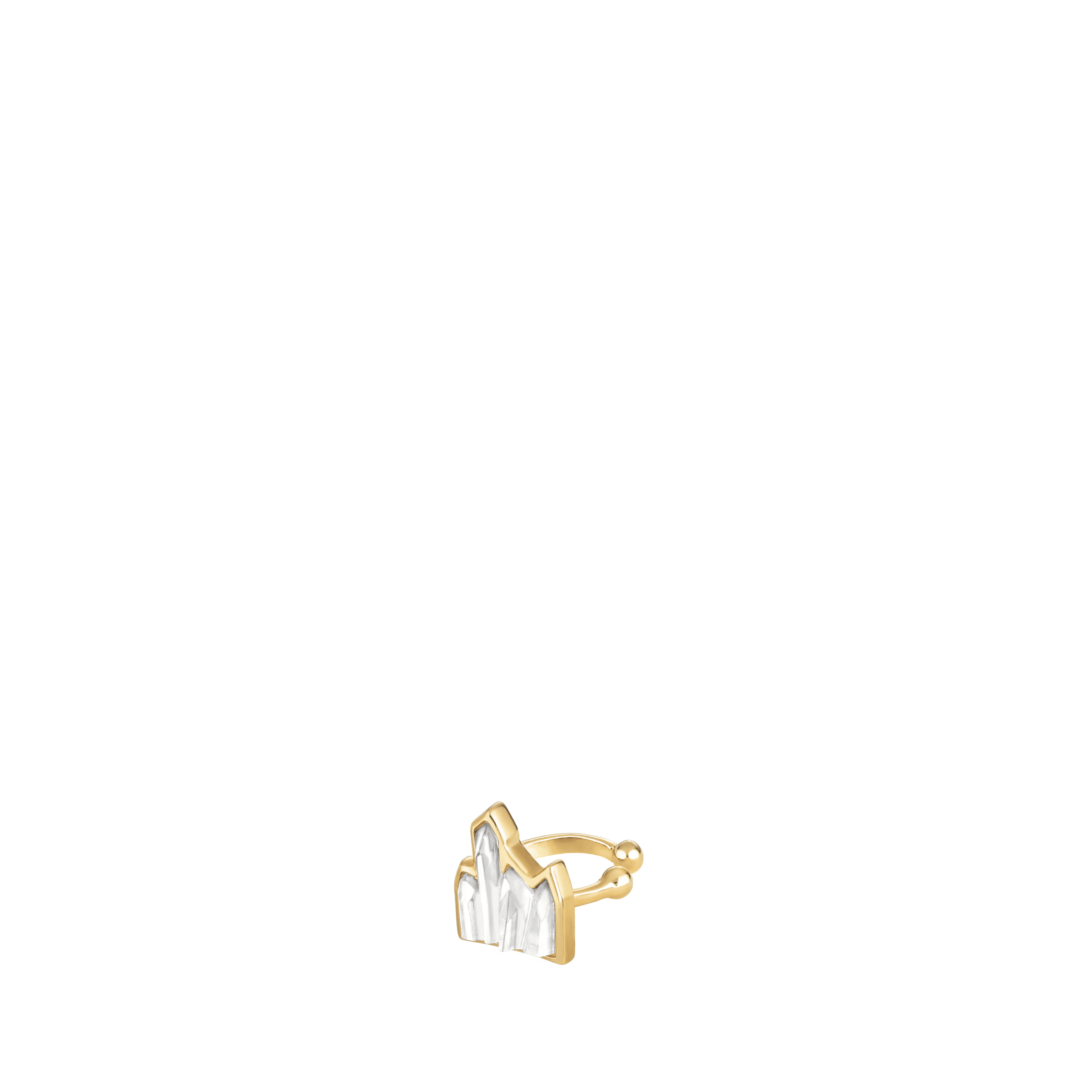 Lalique Terramineral earcuff orecchino ottone oro cristallo