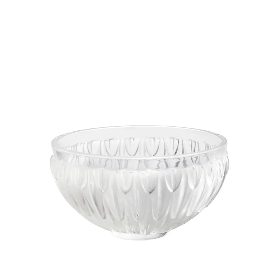 René Lalique Plumes coppa cristallo piume incolore