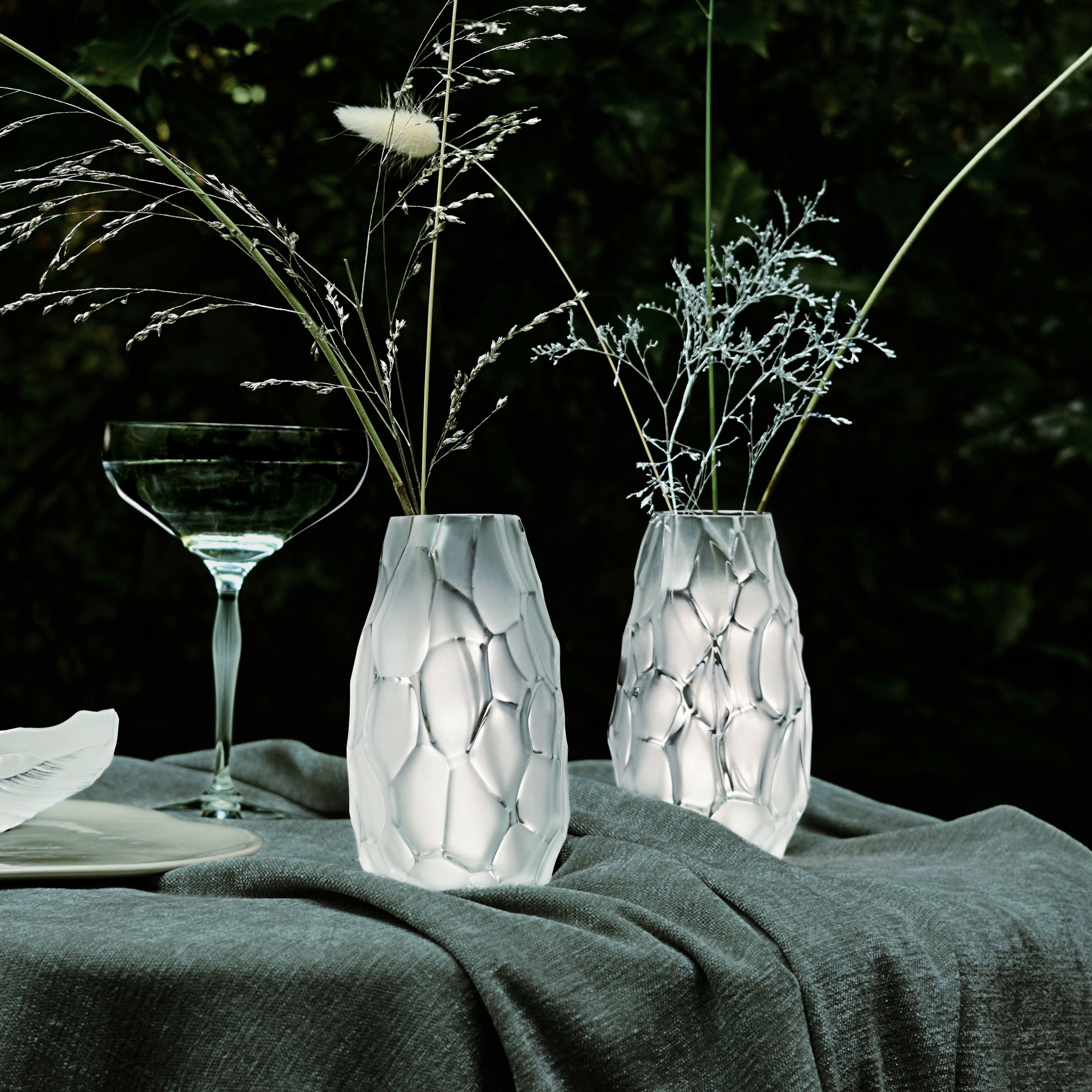 Lalique Silex vaso piccolo in cristallo taglia S