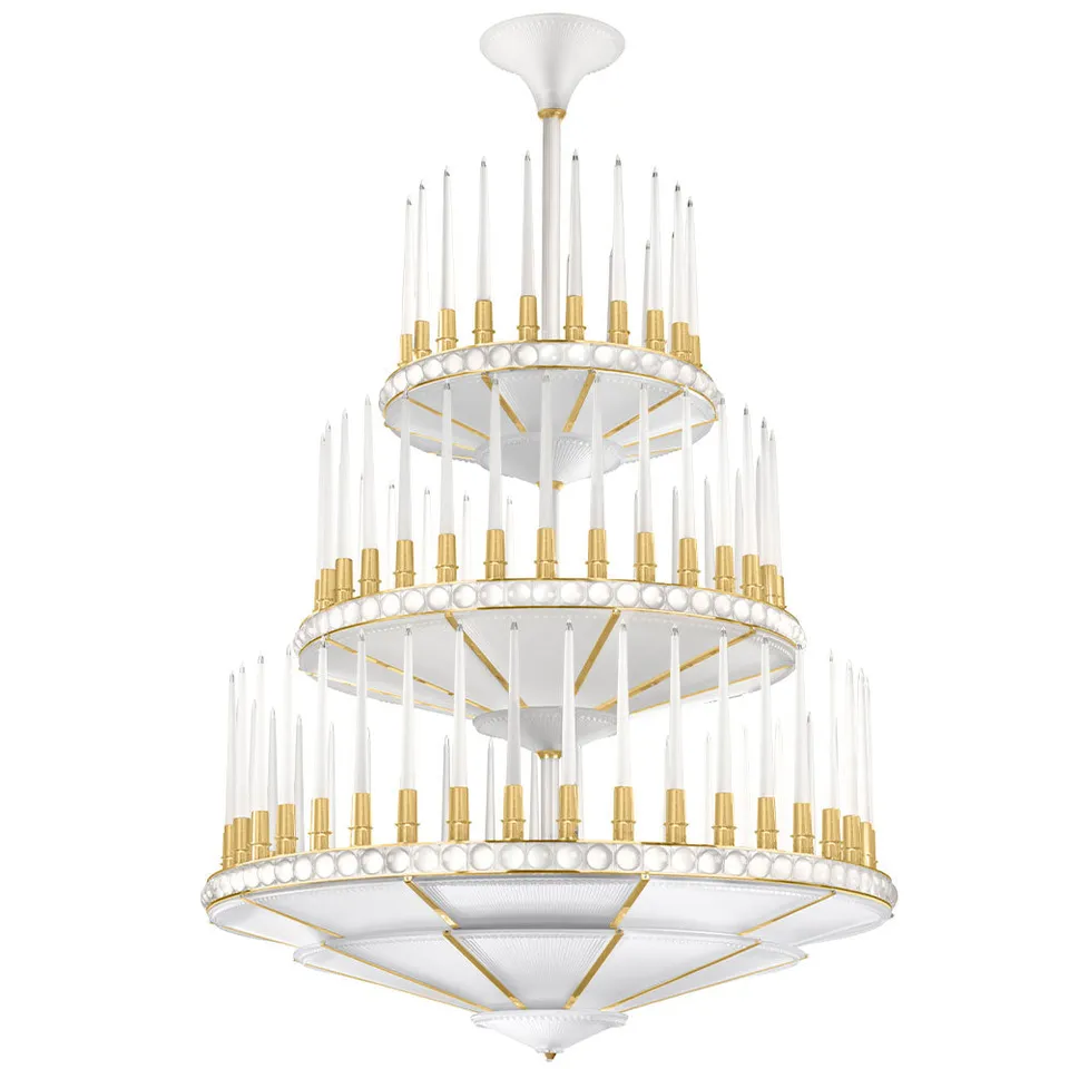Lalique Perles Lampadario Cristallo 3 Livelli Diam. 1340 mm