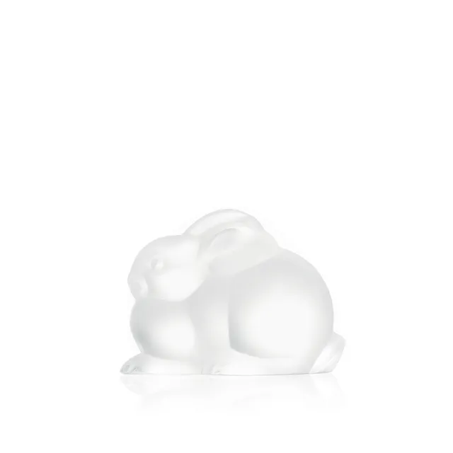 Lalique Resting Rabbit Scultura coniglio cristallo incolore