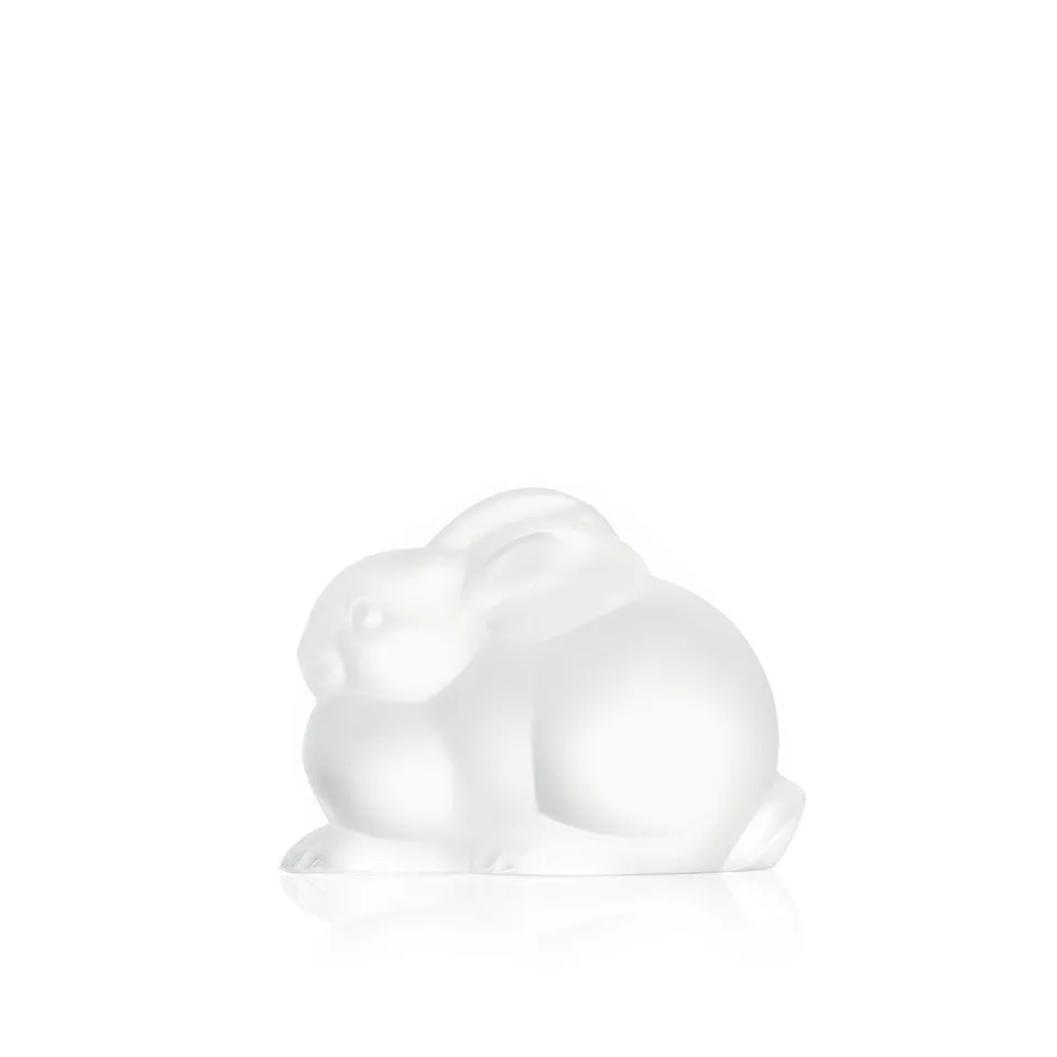 Lalique Resting Rabbit Scultura coniglio cristallo incolore