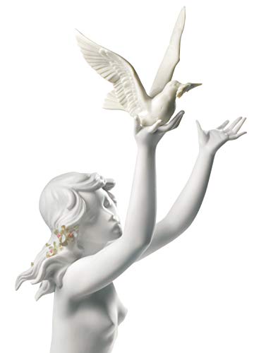Lladró Sculture Donna Nudo con Colomba statua porcellana bianca