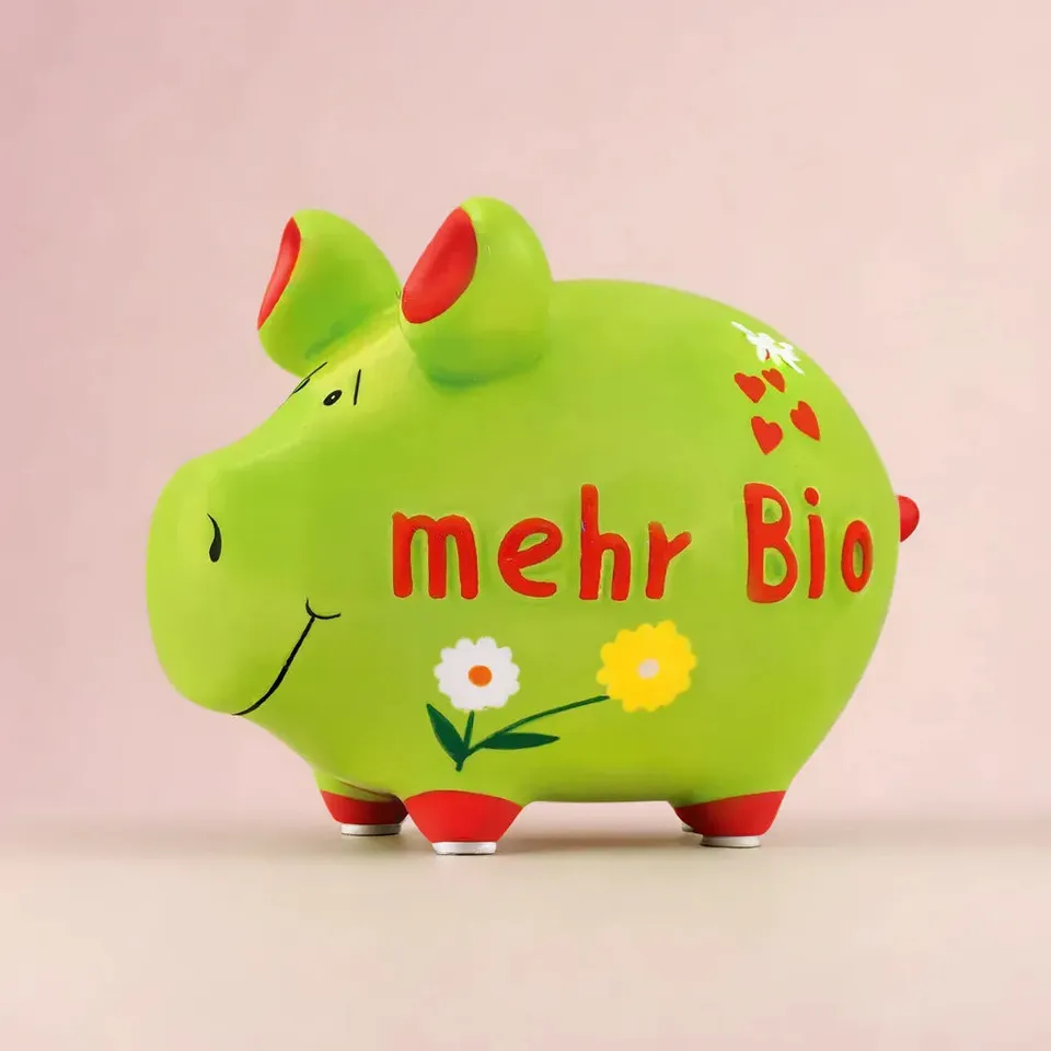 Sparschwein Company Mehr Bio Salvadanaio piccolo verde