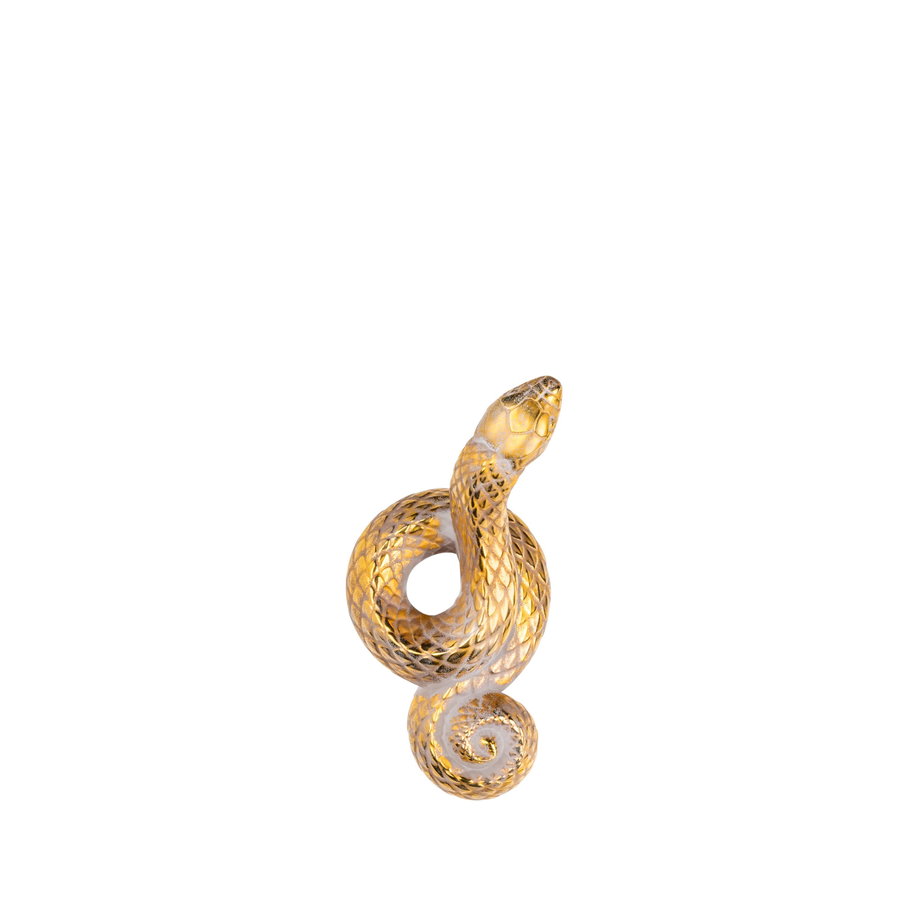 Lalique Snake scultura serpente cristallo oro