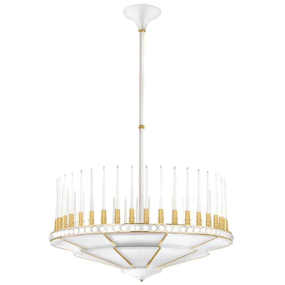 René Lalique Perles lampadario cristallo 1 livello Ø 1340 mm