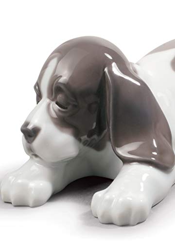 Lladró Sculture Cane Dormiglione Figurina Cucciolo Porcellana