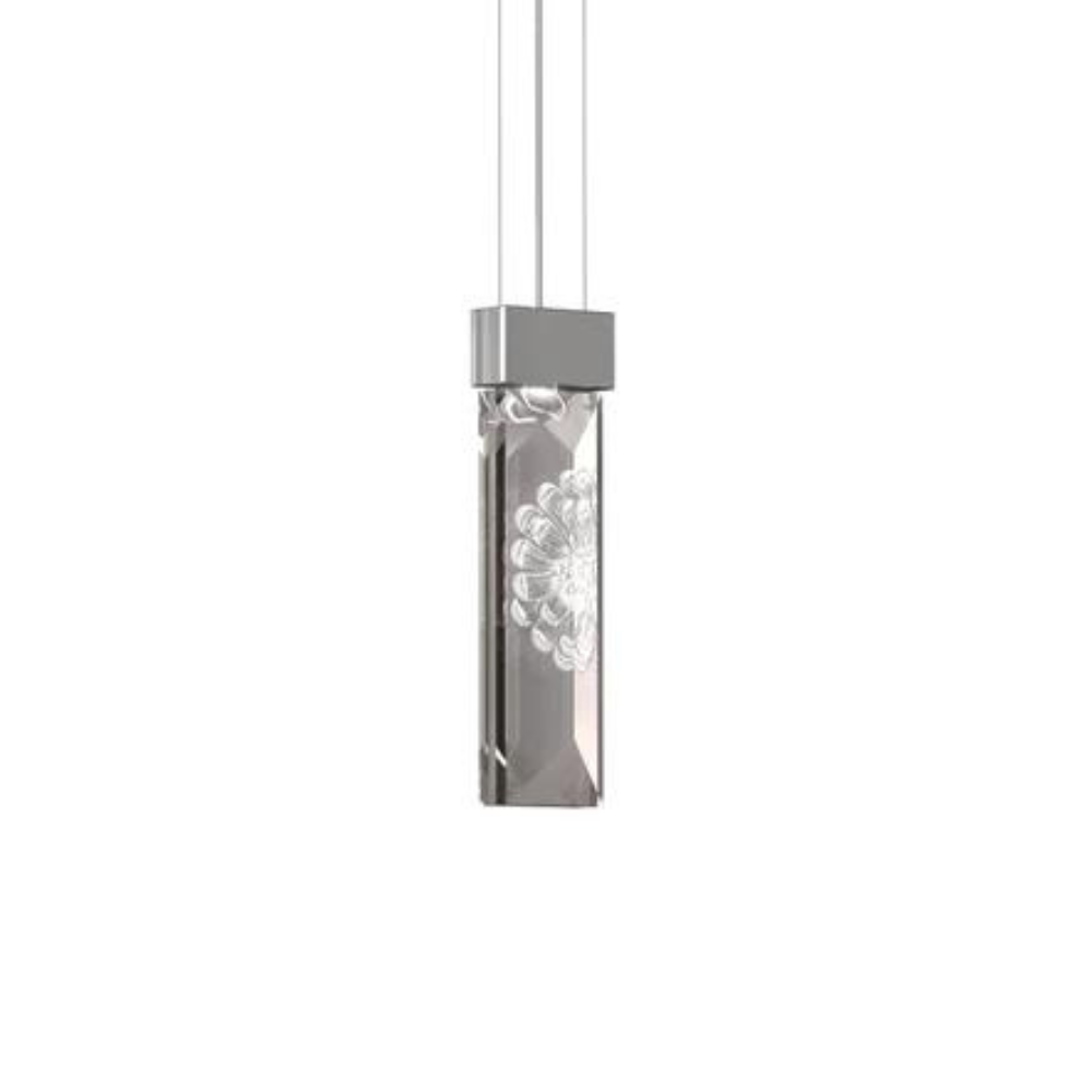 Lalique Serene Dahlia plafoniera cristallo prisma nickel