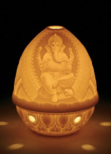 Lladró Lord Ganesha litofania porcellana luce decorativa
