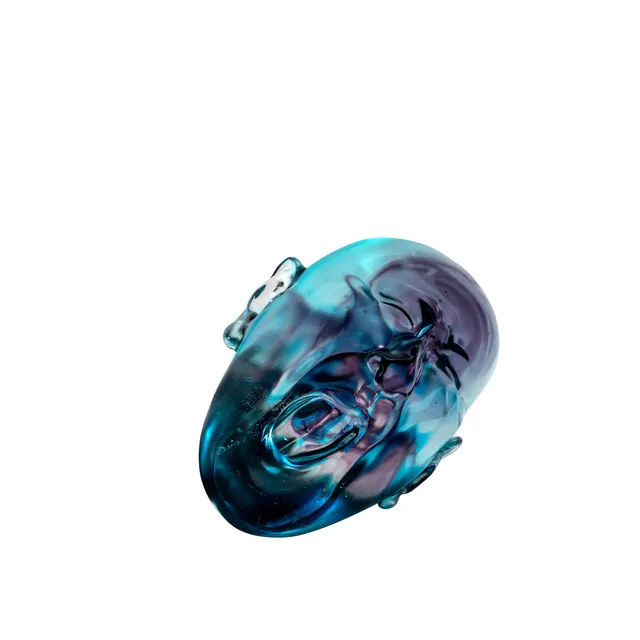 Lalique Art Yawning Man Fang Lijun Scultura Blu L