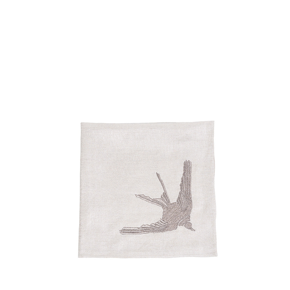 Lalique Textiles Hirondelle embroidered napkin tovagliolo rondini TU