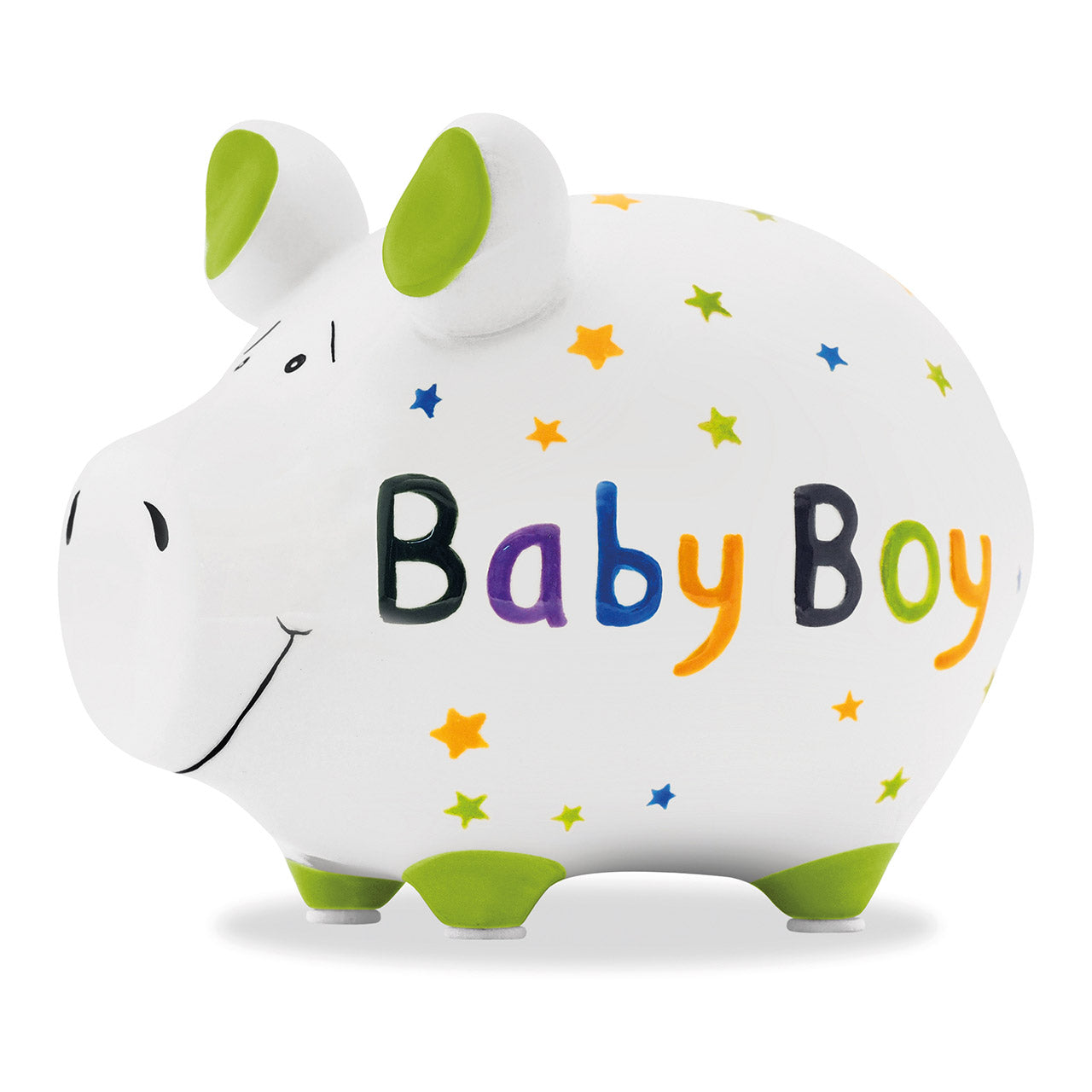 Sparschwein Baby Boy salvadanaio maialino ceramica stelle piccolo