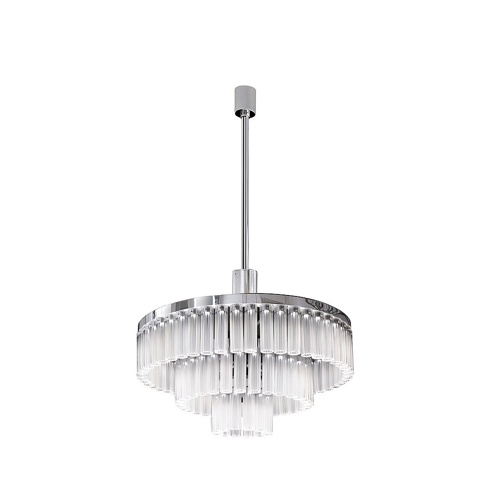 Lalique Orgue lampadario cristallo 3 ranghi luce LED